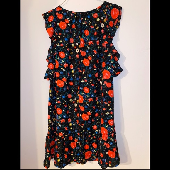 J. Crew Black Floral Flutter Dress - Picture 9 of 9